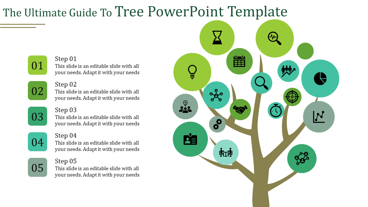 Simple and Stunning Tree PowerPoint Template for Presentation